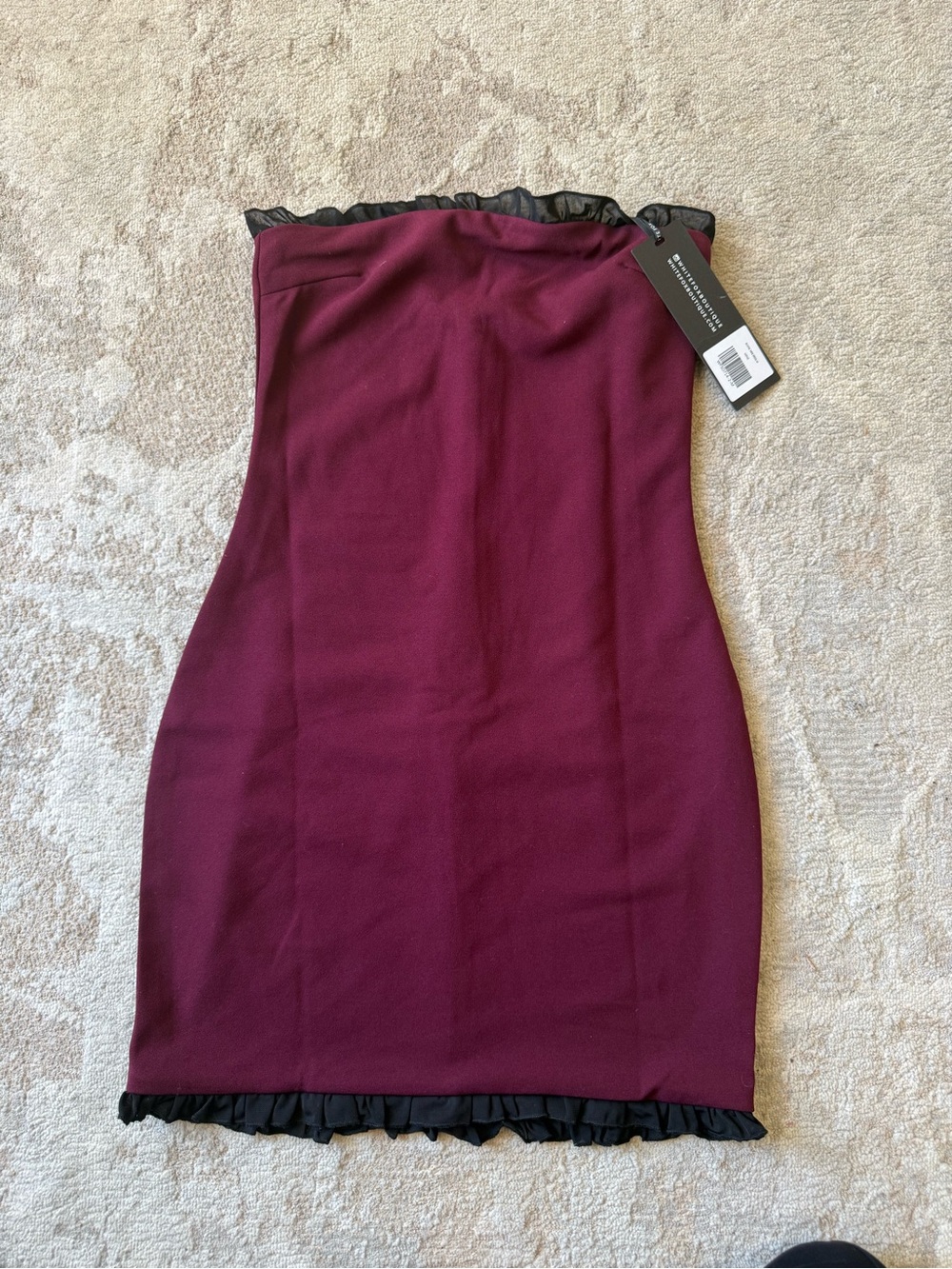 white fox in sync mini dress wine